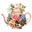 Vintage Floral teapot Clipart