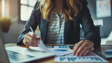 Poster - business woman working 