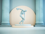 Fototapeta  - Greek athlete statue throwing the discus.