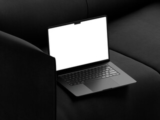 Device Screen mockup. Laptop pro with blank screens for your design. Realistic 3D illustration