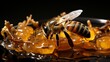 Bee Feeding on Honey