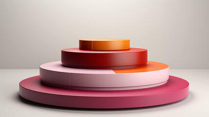 Wall Mural - multicolored empty podium for product presentation.
