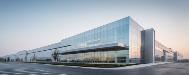 Sticker - Modern Office Building Exterior at Twilight