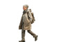 © millenius - The modern elderly woman walks with a light gait. PNG file of isolated cutout object on transparent background.
