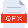 QFX File Format Vector Icon Design