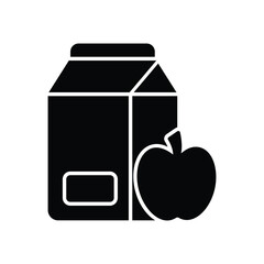 Sticker - Black solid Healthy Food vector icon