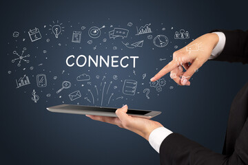 Poster - Close-up of a touchscreen, social media concept