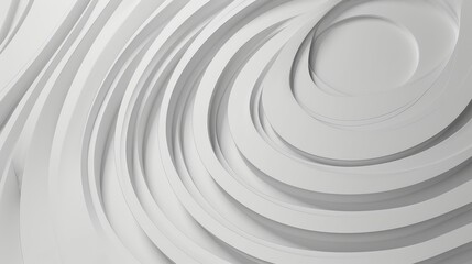 Poster - Abstract Concept White Waves and Curves Design