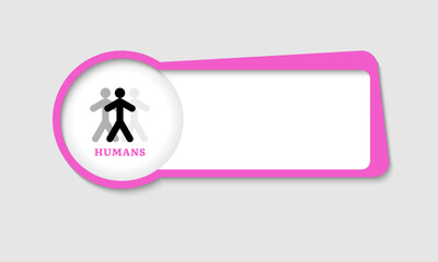 Fototapete - Vector text box for insertion text with icon of humans