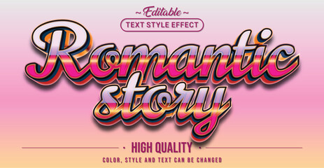 Poster - Editable text style effect - Romantic Story text style theme.