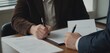 Business man sign a contract investment professional document agreement. meeting room.