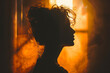 Female person silhouette, soft light photo.