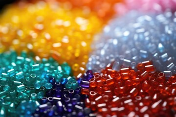 Leinwandbilder - A close up of a bunch of colorful beads. Perfect for DIY projects