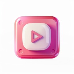 Poster - a cartoon minimal icon with skip to the end, next, and music player buttons. a 3d modern icon.