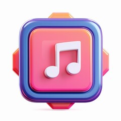 Poster - a 3d modern icon containing a skip button, next button, and a music player button. this is a cartoon
