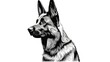 Simple black and white illustration of a dog, suitable for various projects