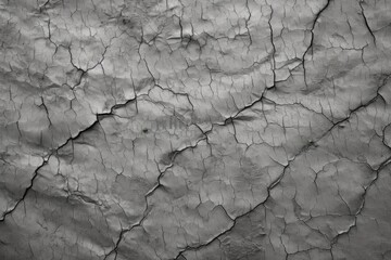 Poster - A black and white photo of a cracked wall, suitable for backgrounds and textures