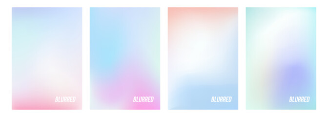 Leinwandbilder - Set of light colored blurred abstract backgrounds. Soft color gradients for creative graphic design. Vector illustration.
