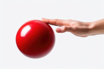 Poster - A person holding a red ball. Suitable for sports or leisure concepts