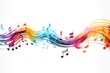 Colorful musical notes on a white background. Ideal for music-related designs