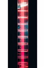 Poster - A mysterious pink and blue light shining in the darkness. Perfect for adding an eerie atmosphere to your project