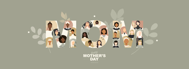 Wall Mural - Happy Mother's Day card.