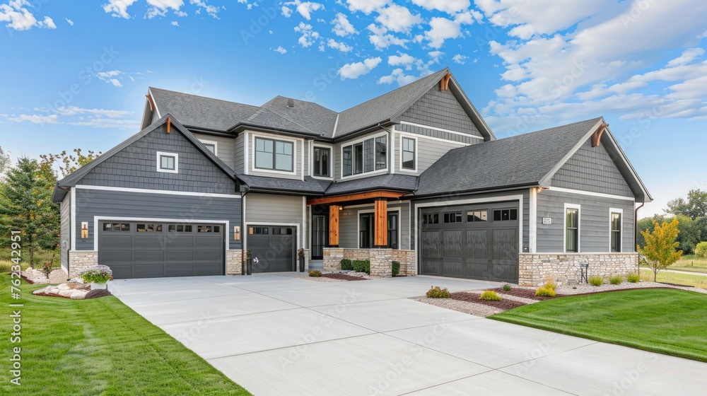 New Construction Home Exterior With Contemporary House Plan Features new-construction-home-exterior-with-contemporary-house-plan-features