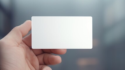 Poster - Person holding a white business card, suitable for business and networking purposes
