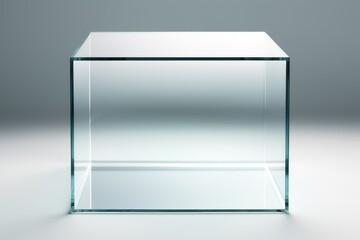 Poster - A glass box with a reflection on it. Suitable for business concepts