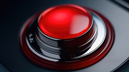 Poster - Close up of a red button on a car. Perfect for automotive industry use