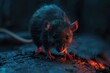 Walking rat with a glow night hue