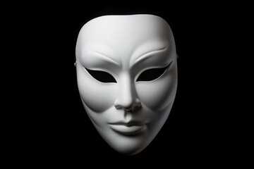 Poster - A white mask against a black background. Perfect for Halloween decorations