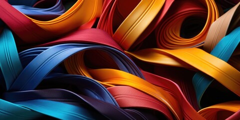 Poster - Vibrant assortment of ribbons, perfect for crafts or decorations