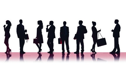 Poster - A group of business people standing in a line. Perfect for corporate presentations