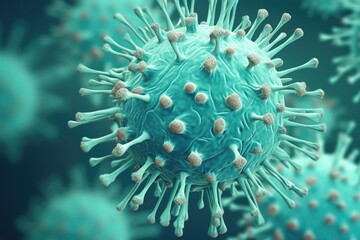 Poster - Close up of a blue ball with many small white dots, suitable for various design projects