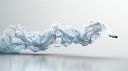Poster - A modern isolated wave of realistic cigarette smoke.