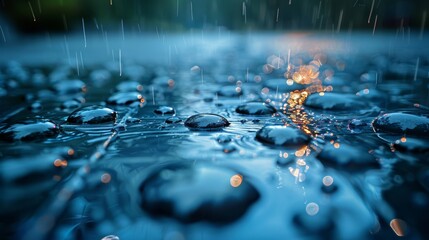 Poster - Template background with rain drops falling on a checkered background. EPS 10 modern file included.