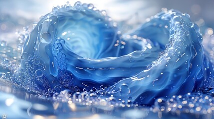 Aufkleber - An illustration of a water splash in the form of a spiral of blue color.