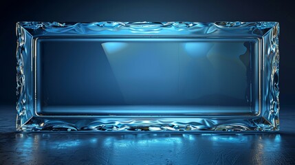 Poster - The classic plate of glass on a transparent background. The acrylic and glass texture with glares. The real-life window of transparent glass in a rectangle frame. Modern illustration.