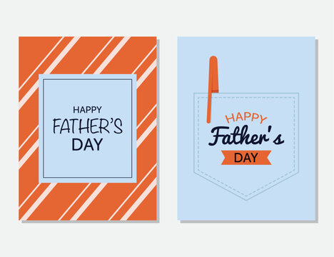 Father's Day is a day of honoring fatherhood and paternal bonds. Set of vector illustrations. The set is great for cards, brochures, flyers, and advertising poster templates. 