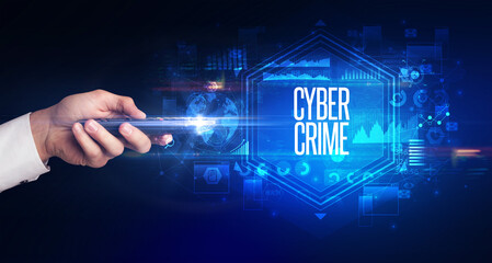 Aufkleber - hand holding wireless peripheral, cyber security concept
