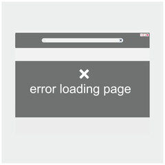Poster - Browser window with error message. Vector illustration in flat design. Eps 10. resources graphic icon element design. Vector illustration with UI template theme