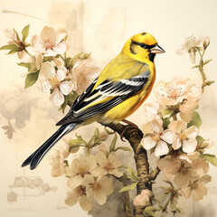 Poster - Goldfinch watercolor