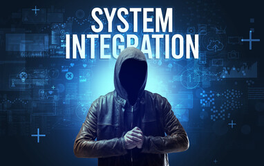 Fototapete - Faceless man with online security concept