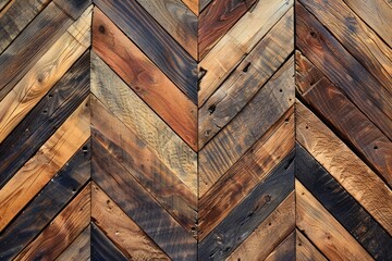 Wall Mural - Rustic Chevron Wooden Pattern Background with Rich Natural Textures and Color Variations