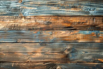 Wall Mural - Vintage Wooden Texture Background in Natural Brown and Blue Tones for Design and Decoration