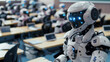 Future of Teaching: An inspiring image envisioning a future where robotic lecturers play a pivotal role in shaping the next generation of learners. Generative AI