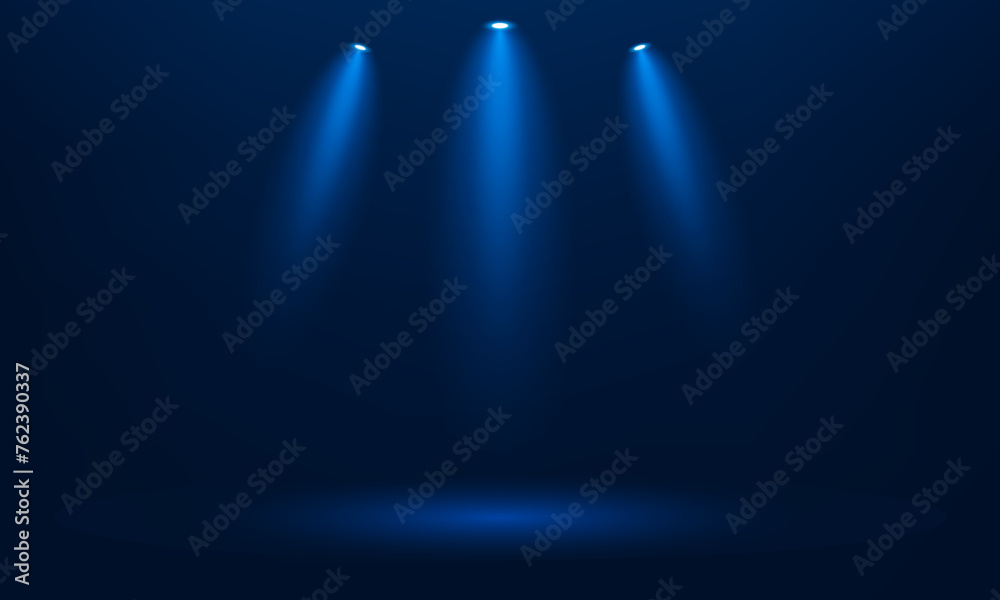 Empty Dark Blue studio room background. Empty room with spotlight ...