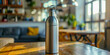 Stainless Steel Water Bottle: Stay hydrated on the go while reducing plastic waste , advertising style, copy space,