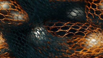 Poster - Generative AI Tangled and woven texture of fishing net.